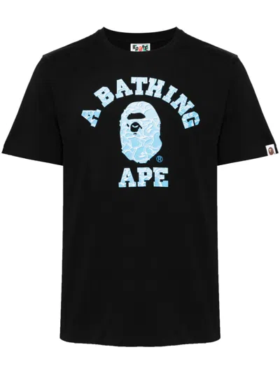 A Bathing Ape Logo Print T-shirt In Black