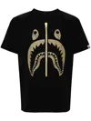 A Bathing Ape Mens Black Bitmap Shark Graphic-print Cotton-jersey T-shirt In Black