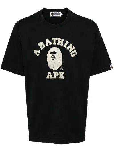 A Bathing Ape Logo-print T-shirt In Black