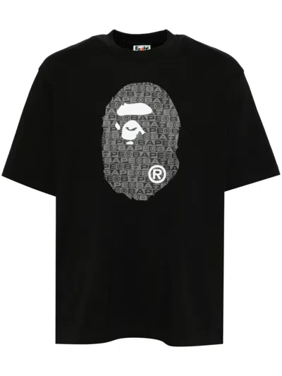 A Bathing Ape Logo-print T-shirt In Black