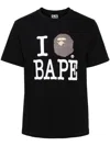 A Bathing Ape Logo Print T-shirt In Black
