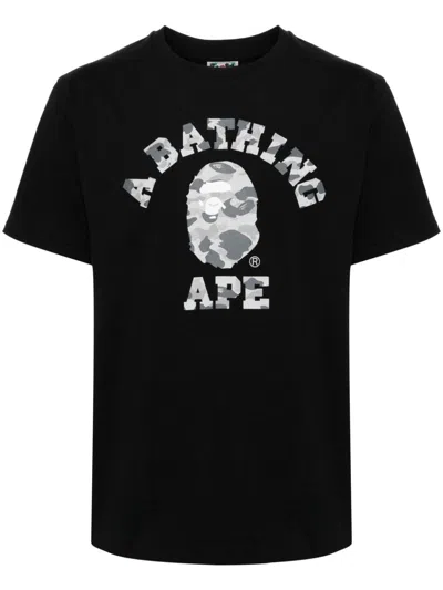 A Bathing Ape Logo-print T-shirt In Black