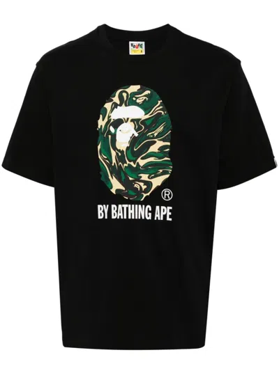 A Bathing Ape Logo-print T-shirt In Black