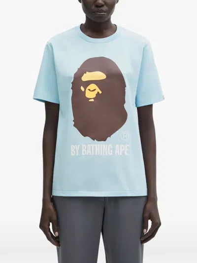 A Bathing Ape Logo-print T-shirt In Blue