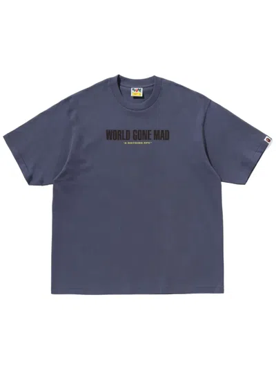 A Bathing Ape Logo-print T-shirt In Grey