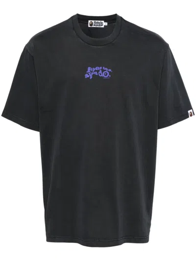 A Bathing Ape Logo-print T-shirt In Grey