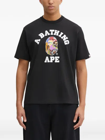 A Bathing Ape Logo-print T-shirt In Multi