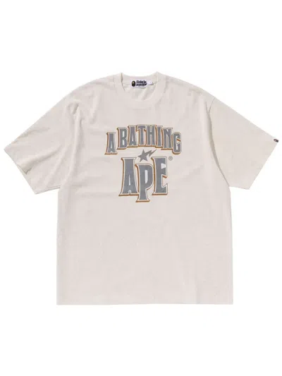 A Bathing Ape Logo-print T-shirt In Nude