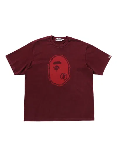 A Bathing Ape Logo-print T-shirt In Red