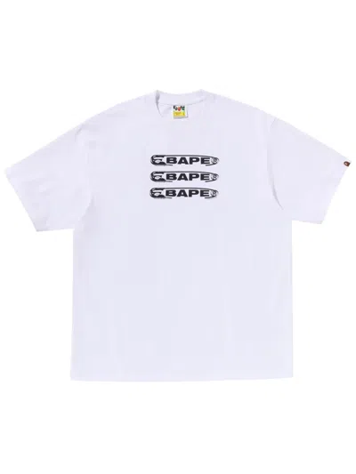 A Bathing Ape Logo-print T-shirt In White
