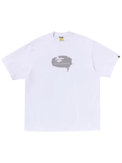 A Bathing Ape Logo-print T-shirt In White