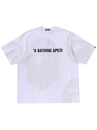 A Bathing Ape Logo-print T-shirt In White