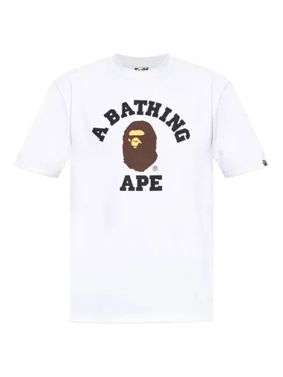 A Bathing Ape Logo-print T-shirt In White