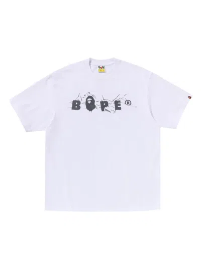 A Bathing Ape Logo-print T-shirt In White