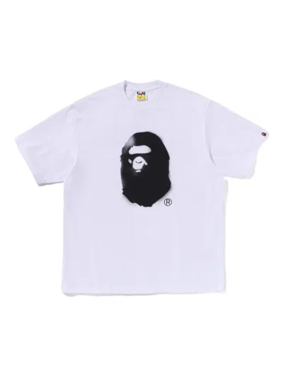 A Bathing Ape Logo-print T-shirt In White
