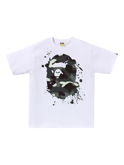A Bathing Ape Logo-print T-shirt In White