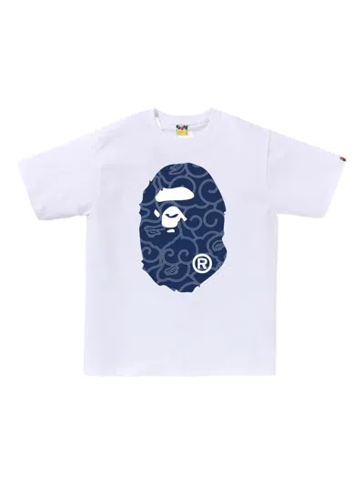 A Bathing Ape Logo-print T-shirt In White