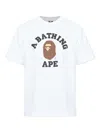 A Bathing Ape Mens White Bape College Graphic-print Cotton T-shirt Xl In White