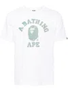 A Bathing Ape Logo Print T-shirt In White