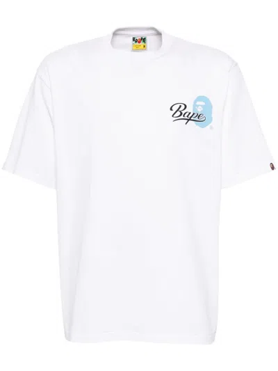 A Bathing Ape Logo-print T-shirt In White