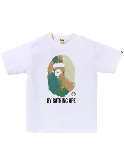 A Bathing Ape Logo-print T-shirt In White