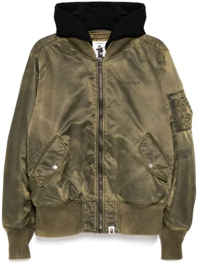 A Bathing Ape Bomberjacke Mit Logo-print In Grau