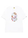 A Bathing Ape Vacation Pattern Ape Head T-shirt In White