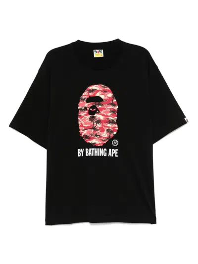 A Bathing Ape Logo-printed T-shirt In Black