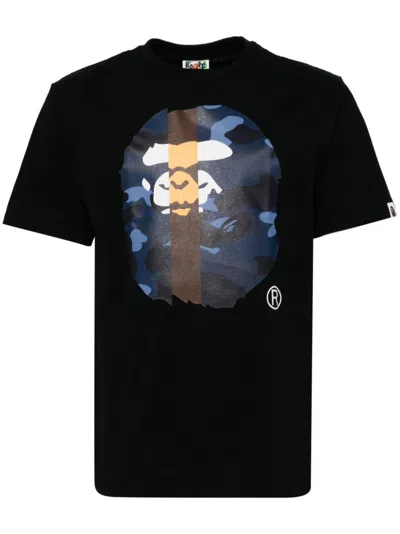 A Bathing Ape Logo-printed T-shirt In Black