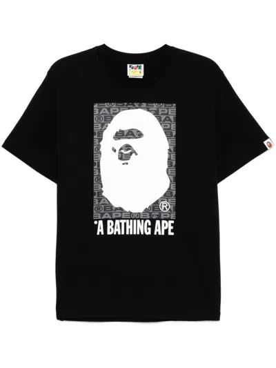 A Bathing Ape Lux Sports Pattern Box Ape Head T-shirt In Schwarz