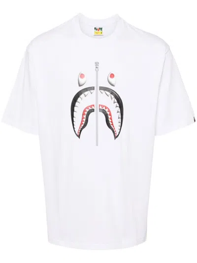 A Bathing Ape Logo-printed T-shirt In White