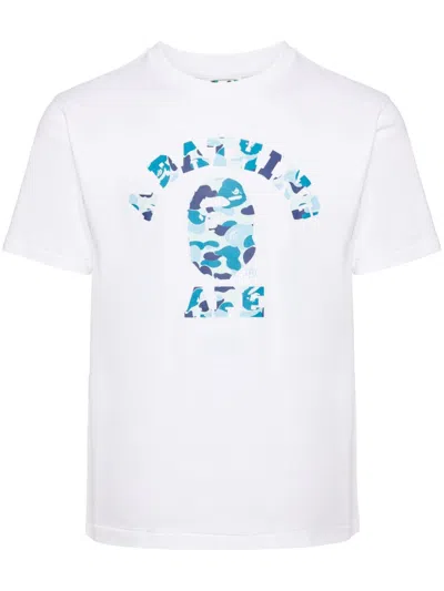 A Bathing Ape Logo-printed T-shirt In White