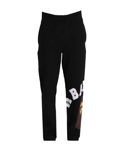 A Bathing Ape Logo Sweatpants In Black