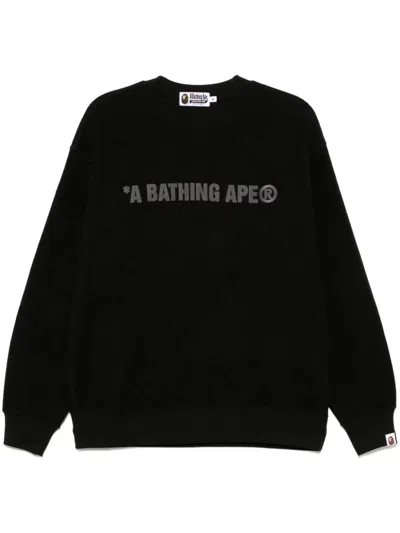 A Bathing Ape Logo Sweatshirt In Black