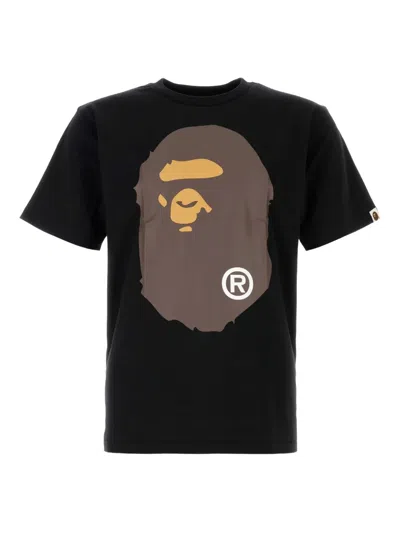 A Bathing Ape Logo T-shirt In Black