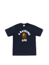 A Bathing Ape Logo T-shirt In Blue