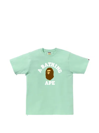 A Bathing Ape Logo T-shirt In Green