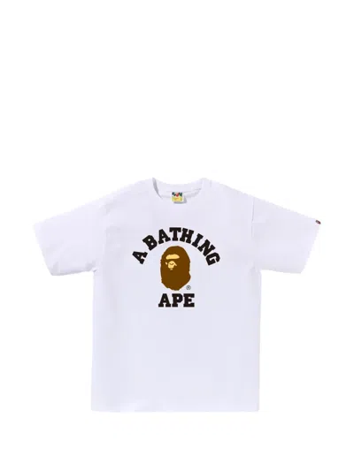 A Bathing Ape Logo T-shirt In White
