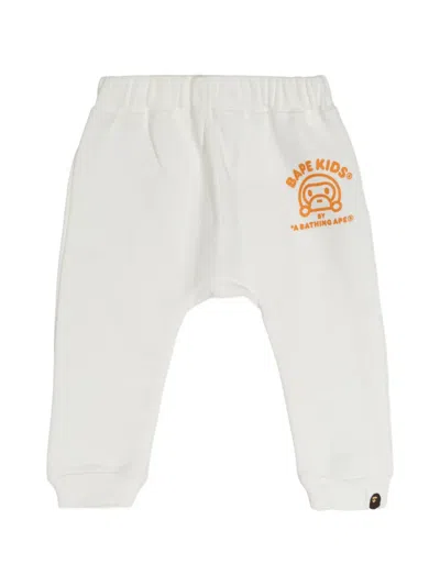A Bathing Ape Babies' Logo Trousers In White