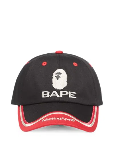 A Bathing Ape Logo-embroidered Baseball Cap In Black