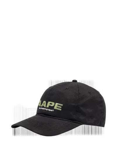 A Bathing Ape Logo-embroidered Cap In Black