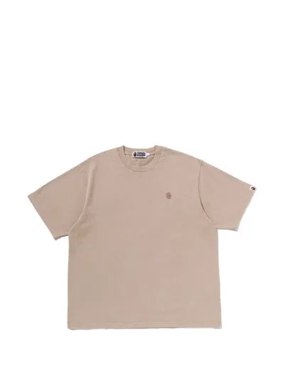 A Bathing Ape Logo-embroidered T-shirt In Neutral
