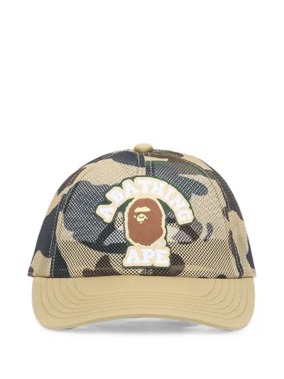 A Bathing Ape Logo-patch Baseball Cap In Gray