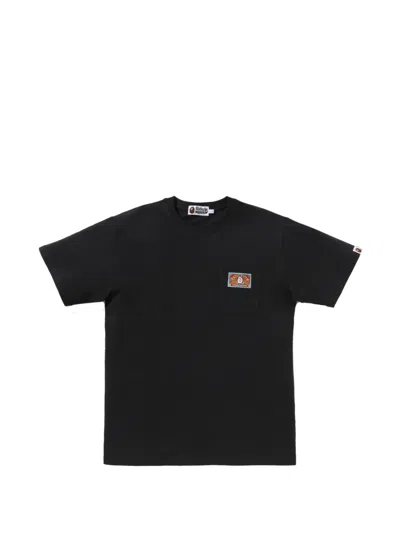 A Bathing Ape Logo-patch Pocket T-shirt In Black