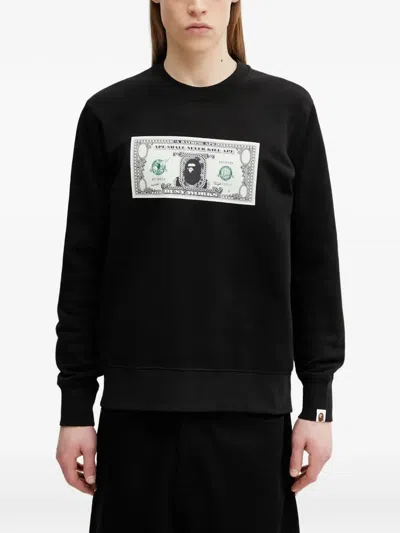 A Bathing Ape Logo-patch Sweatshirt In Black