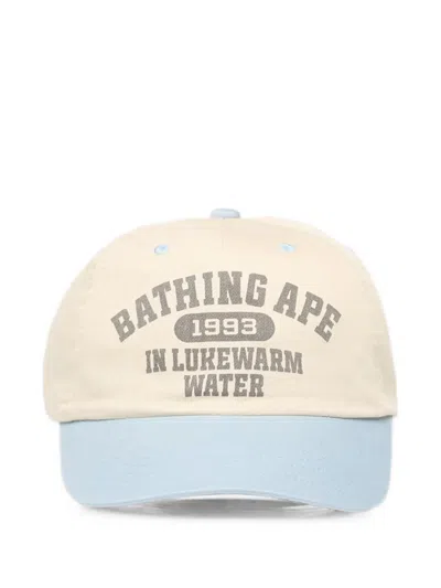 A Bathing Ape Logo-print Baseball Cap In Neutral