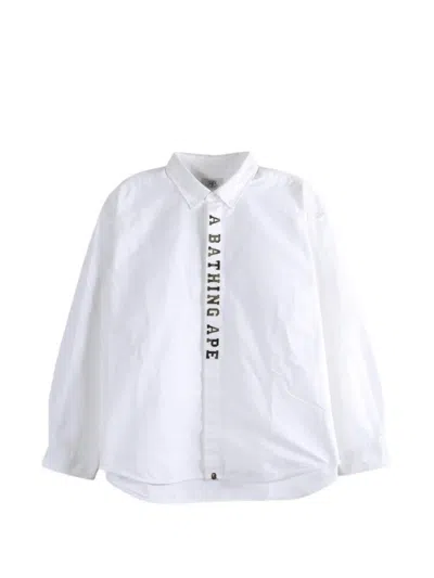 A Bathing Ape Logo-print Button-down Shirt In Multi