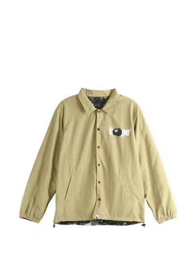 A Bathing Ape Logo-print Coach Jacket In Gray