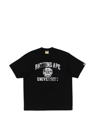 A Bathing Ape Logo-print Cotton T-shirt In Black