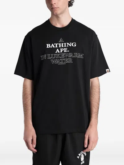 A Bathing Ape Logo-print Cotton T-shirt In Black